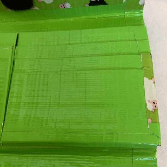 Clutch Duct Tape Wallet Green with Sheep Pattern 7.5" x 4" Pocketbook Pouch - Picture 8 of 10